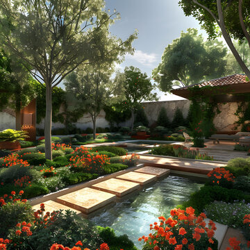 園林噴泉流水 自然與藝術(shù)的完美融合